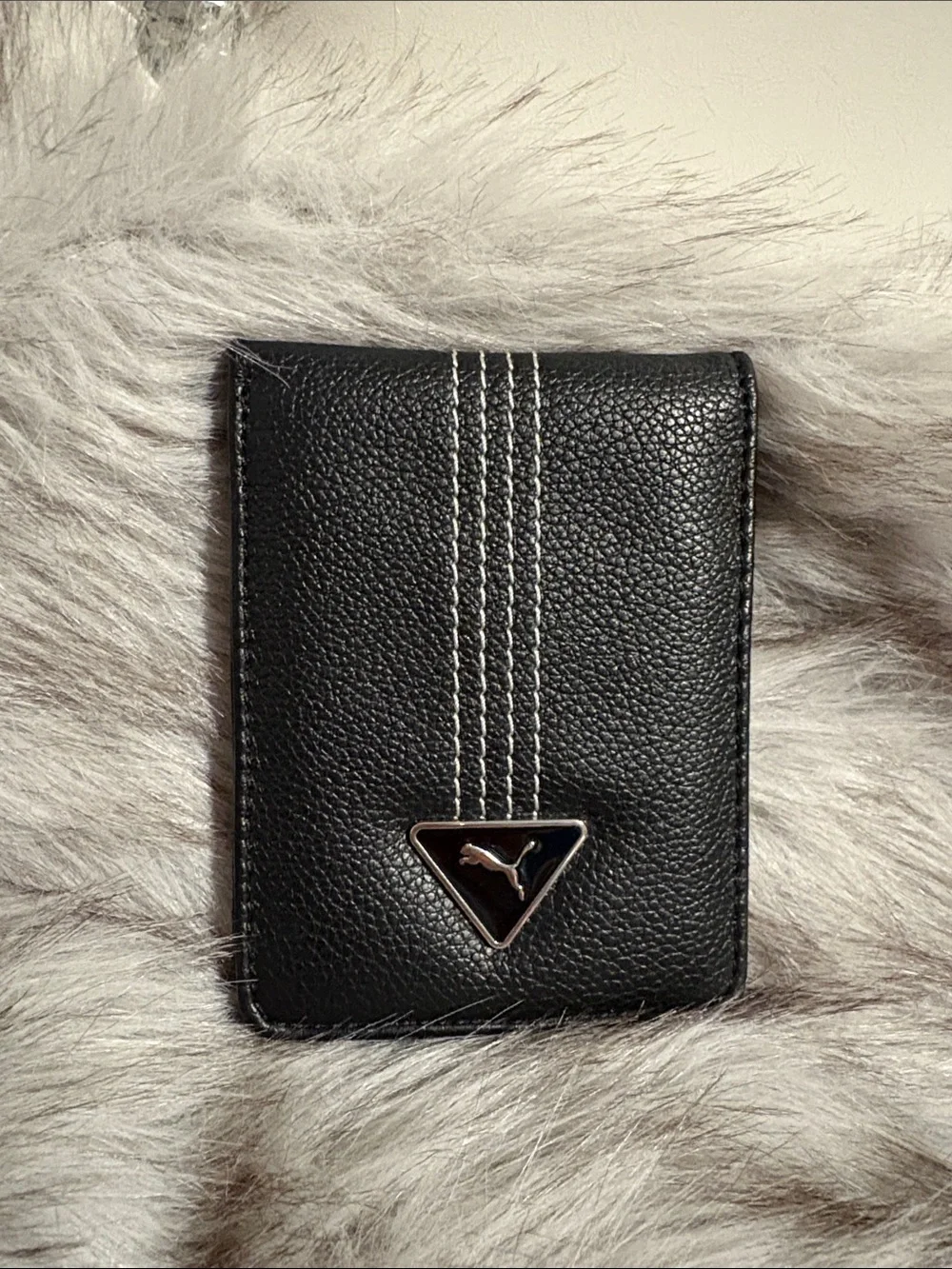 Puma Black Wallet with Contrasting White Stitching